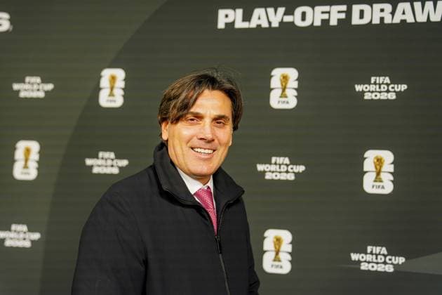 Fussball: FIFA WM-Qualifikation Europa 2025 26 Playoff-Auslosung Home of FIFA (Zürich, Schweiz): Vincenzo Montella (Nationaltrainer Türkei) Zürich Kanton Zürich Schweiz Copyright: xJOERANxSTEINSIEKx