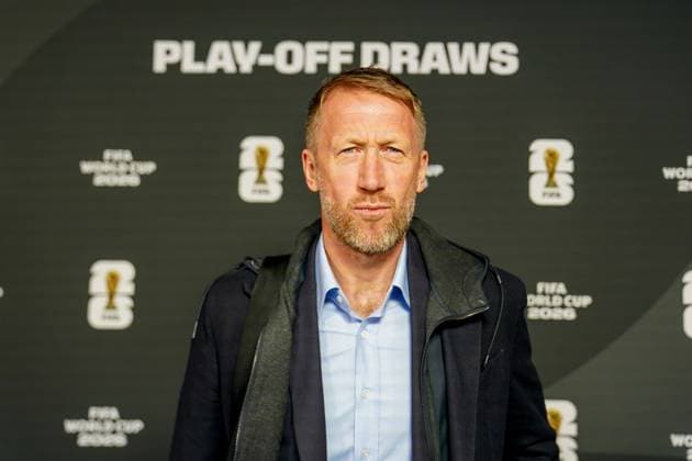 Fussball: FIFA WM-Qualifikation Europa 2025 26 Playoff-Auslosung Home of FIFA (Zürich, Schweiz): Schwedens Nationaltrainer Graham Potter Zürich Kanton Zürich Schweiz Copyright: xJOERANxSTEINSIEKx