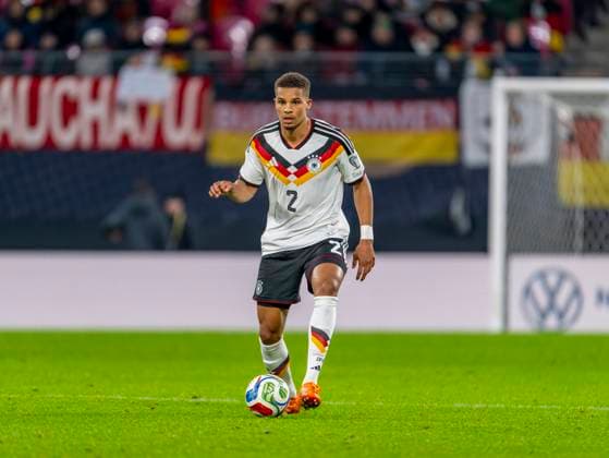 17.11.2025, Fussball WM-Qualifikation Europa 2025 26, 10.Spieltag, Deutschland - Slowakei, in der Red-Bull-Arena Leipzig (Deutschland). Malick Thiaw (Deutschland) am Ball *** 17 11 2025, Football World Cup Qualification Europe 2025 26, Matchday 10, Germany Slovakia, in the Red Bull Arena Leipzig Germany Malick Thiaw Germany on the ball