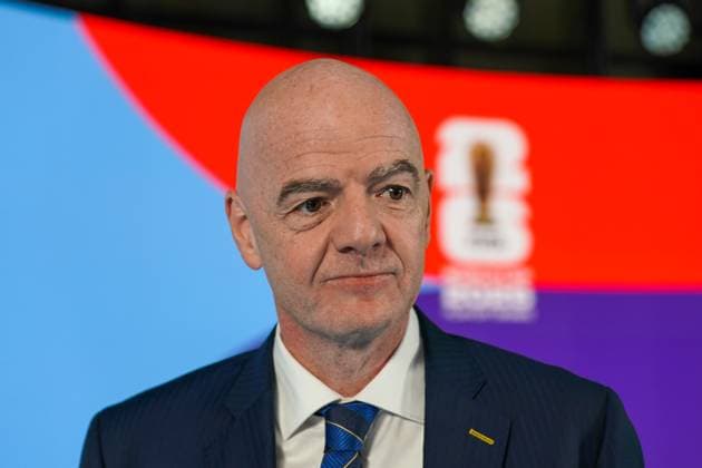 Fussball: FIFA WM-Qualifikation Europa 2025 26 Playoff-Auslosung Home of FIFA (Zürich, Schweiz): Gianni Infantino (FIFA Präsident) Zürich Kanton Zürich Schweiz Copyright: xJOERANxSTEINSIEKx