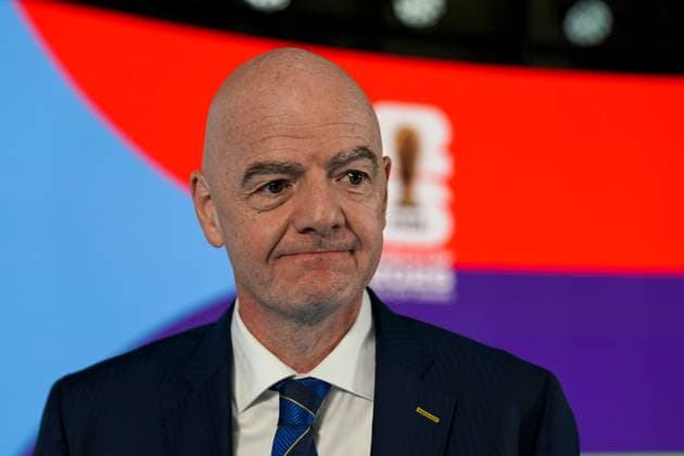 Fussball: FIFA WM-Qualifikation Europa 2025 26 Playoff-Auslosung Home of FIFA (Zürich, Schweiz): Gianni Infantino (FIFA Präsident) Zürich Kanton Zürich Schweiz Copyright: xJOERANxSTEINSIEKx