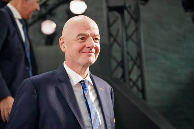 Fussball: FIFA WM-Qualifikation Europa 2025 26 Playoff-Auslosung Home of FIFA (Zürich, Schweiz): Gianni Infantino (FIFA Präsident) Zürich Kanton Zürich Schweiz Copyright: xJOERANxSTEINSIEKx