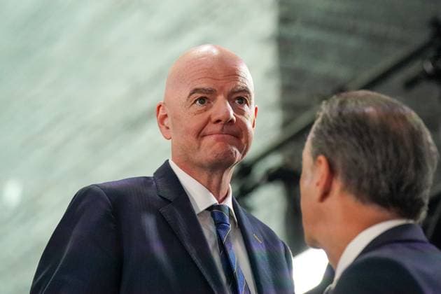Fussball: FIFA WM-Qualifikation Europa 2025 26 Playoff-Auslosung Home of FIFA (Zürich, Schweiz): Gianni Infantino (FIFA Präsident) Zürich Kanton Zürich Schweiz Copyright: xJOERANxSTEINSIEKx