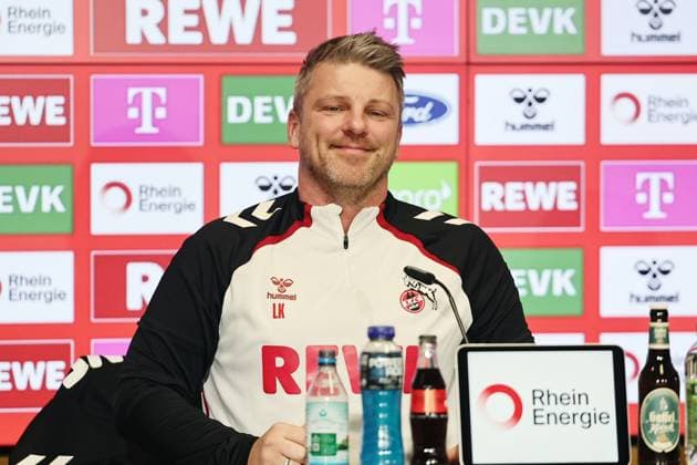 1. FC Köln 1. FC Köln, Pressekonferenz zum Heimspiel gegen Frankfurt, Lukas Kwasniok (1. FC Köln). 20.11.2025, Bild: