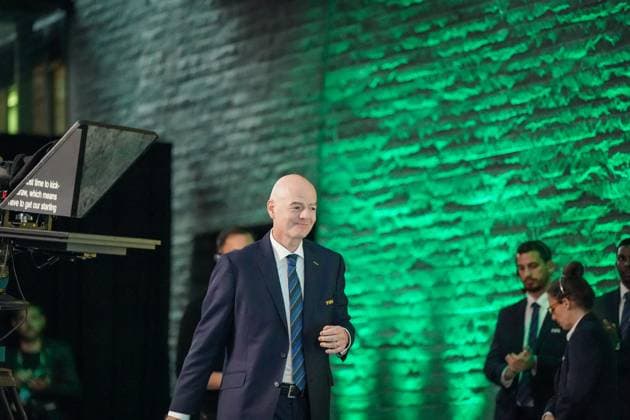 Fussball: FIFA WM-Qualifikation Europa 2025 26 Playoff-Auslosung Home of FIFA (Zürich, Schweiz): Gianni Infantino (FIFA Präsident) Copyright: xJOERANxSTEINSIEKx