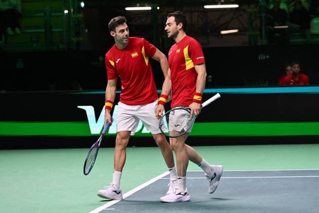 TENNIS - Internazionali di Tennis - Davis Cup - Final Eight Marcel Granollers-Pujol and Pedro Martinez Portero of Spain during the Davis Cup Quarter-Final match between Marcel Granollers-Pujol and Pedro Martinez Portero of Spain v Tomas Machac and Adam Pavlasek of Czechia competes in the 1500m Women at Supertennis Arena - Bolognafiere on November 20, 2025 in Bologna, Italy Bologna Italy  Copyright: xIPAxSport ABACAx