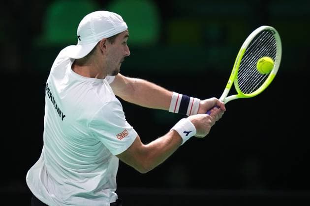 Jan-Lennard Struff in action during the Davis Cup Finals 2025 Quarterfinals match between Tomas Martin Etcheverry (Argentina) and Jan-Lennard Struff (Germany) at Bologna Fiere, Bologna, Italy - November 20, 2025. - Tennis.  Copyright: xMassimoxPaolone LaPressex