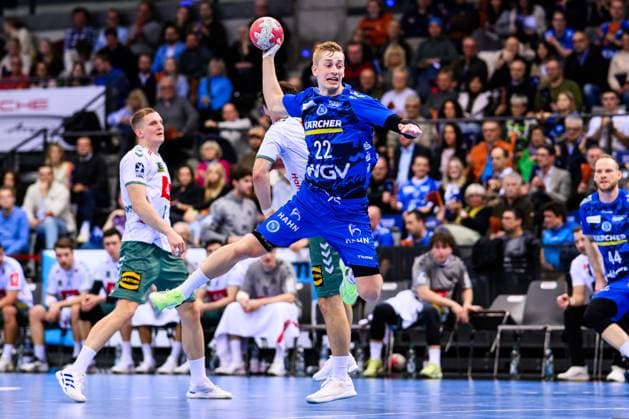 TVB Stuttgart - GWD Minden Handball: 1. Bundesliga, Herren, Saison 2025 2026, TVB Stuttgart - GWD Minden, Porsche Arena. Stuttgarts Torben Matzken in Aktion. Stuttgart Porsche Arena Baden-Württemberg Deutschland