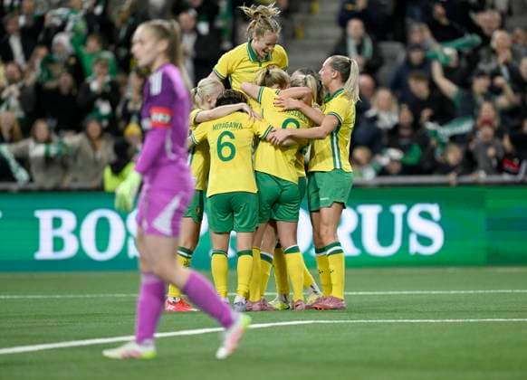 STOCKHOLM, SWEDEN 20251120 Hammarby s 31 Smilla Holmberg celebrates after scoring a 2-1 goal during Thursday s European Cup qualifying match 2 of 2 between Hammarby IF and AFC Ajax at 3Arena. STOCKHOLM SWEDEN x10050x