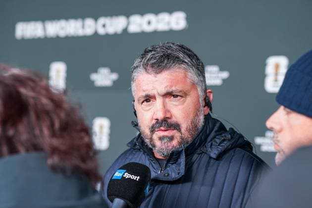 Fussball: FIFA WM-Qualifikation Europa 2025 26 Playoff-Auslosung Home of FIFA (Zürich, Schweiz): Italiens Nationaltrainer Trainer Gennaro Gattuso (Italien) Zürich Kanton Zürich Schweiz Copyright: xJOERANxSTEINSIEKx