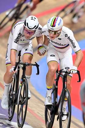 Lotto Six Days Flanders-Ghent 20 11 2025 GENT, BELGIUM - NOVEMBER 20 : Van den Bossche Fabio (BEL) & De Vylder Lindsay (BEL) pictured during Lotto Six Days of Flanders Ghent on November 20, 2025 in Gent, Belgium, 20 11 2025 Gent Belgium  Copyright: xNicoxVereeckenx