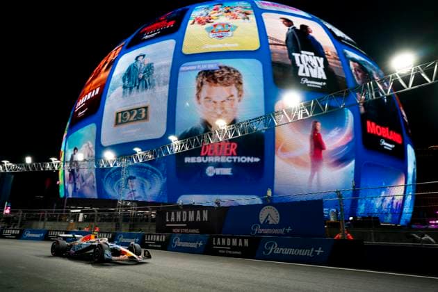 New Zealand Formula One driver Liam Lawson of RB F1 Team in action during the second free practice session of the Formula One Las Vegas Grand Prix at the Las Vegas Strip Circuit in Las Vegas on Thursday, November 20, 2025.  LAS2025112054 GREGxNASH