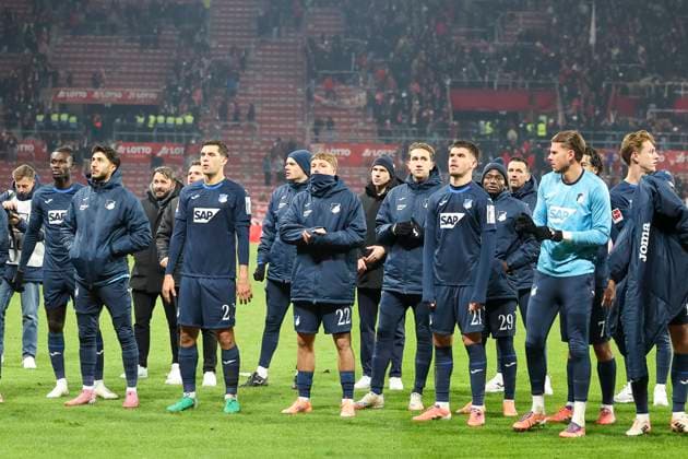 TSG Hoffenheim nach dem Spiel bei den Fans , Deutschland, Fussball, 1. Bundesliga, 11.Spieltag, 2025 2026, 1.FSV Mainz vs. TSG 1899 Hoffenheim, 21.11.2025, Mewa Arena, Mainz, Deutschland Mainz Mewa Arena Rheinland-Pfalz Deutschland Copyright: xGrantxHubbsx