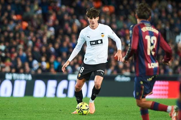 Javi Guerra (Valencia CF) during the LaLiga EA Sports match between Valencia CF and Levante UD at Estadio de Mestalla on December 21, 2025 in Valencia, Spain. (Photo by Maria Jose Segovia DeFodi Images)