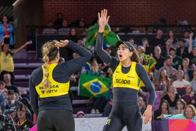 RECORD DATE NOT STATED ADELAIDE, AUSTRALIA - NOVEMBER 21: Carolina Solberg Salgado (Player 1 - BRA) during the Beach volleyball, Beachvolleyball World Championships at Adelaide on November 21, 2025 in Adelaide, Australia. Australia Copyright: xBEAUTIFULxSPORTS PeterxWeberx