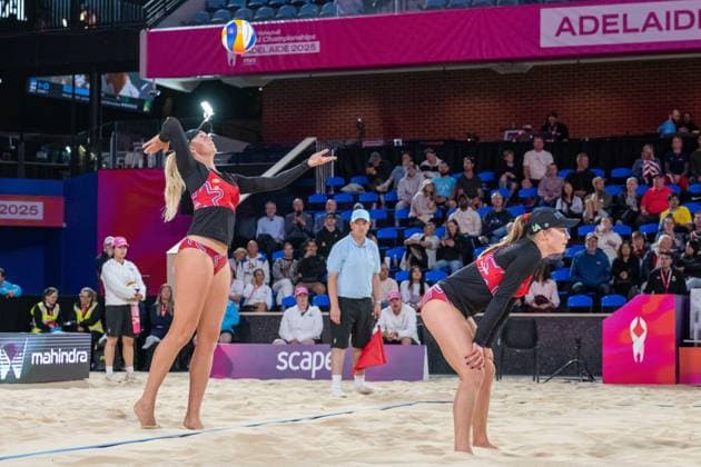 RECORD DATE NOT STATED ADELAIDE, AUSTRALIA - NOVEMBER 21: Taryn Brasher (Player 2 - USA), Kristen Nuss (Player 1 - USA) during the Beach volleyball, Beachvolleyball World Championships at Adelaide on November 21, 2025 in Adelaide, Australia. Australia Copyright: xBEAUTIFULxSPORTS PeterxWeberx