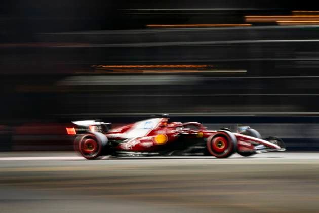 Monaco s Formula One driver Charles Leclerc of Scuderia Ferrari in action during the third free practice session of the Formula One Las Vegas Grand Prix at the Las Vegas Strip Circuit in Las Vegas on Friday, November 21, 2025.  LAS2025112122 GREGxNASH