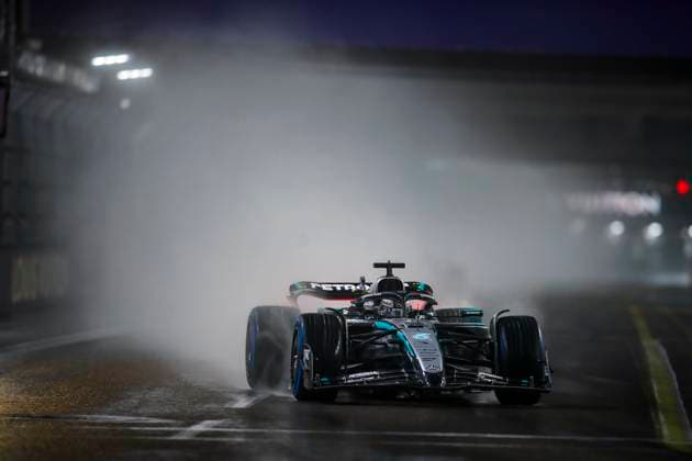 F1 - LAS VEGAS GRAND PRIX 2025 63 RUSSELL George (gbr), Mercedes AMG F1 Team W16, action during the 2025 Formula 1 Las Vegas Grand Prix, 22th round of the 2025 FIA Formula One World Championship, WM, Weltmeisterschaft from November 21 to 23, 2025 on the Las Vegas Strip Circuit, in Paradise, Nevada, United States of America - ParadiseUnited States  Copyright: xJoaoxFilipex