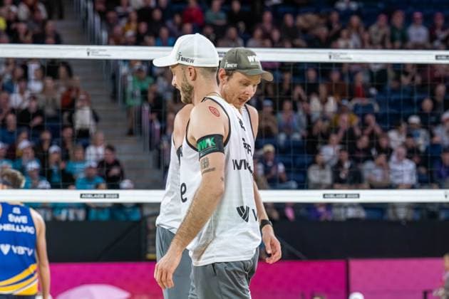 RECORD DATE NOT STATED ADELAIDE, AUSTRALIA - NOVEMBER 22: Nils Ehlers (Player 1 - GER), Clemens Wickler (Player 2 - GER) during the Beach volleyball, Beachvolleyball World Championships at Adelaide on November 22, 2025 in Adelaide, Australia. Australia Copyright: xBEAUTIFULxSPORTS PeterxWeberx