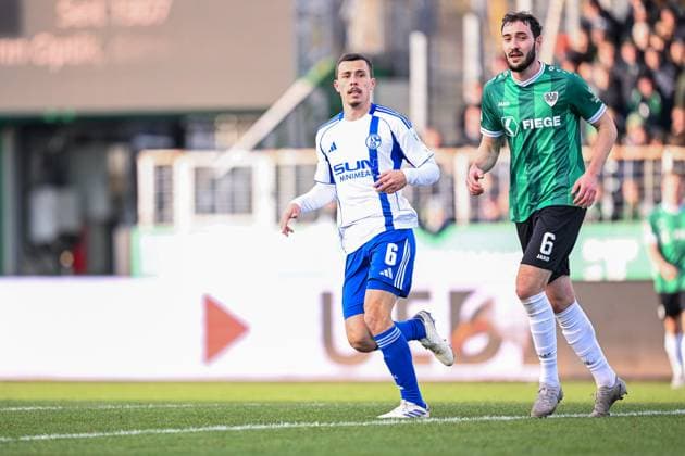 22.11.2025, Fussball, 2. Bundesliga, Saison 2025 2026, 13. Spieltag, Preußen Münster - FC Schalke 04, Ron Schallenberg (FC Schalke 04) xRHR-FOTO YYx Copyright: KROEGER RHR-FOTOx RHR-FOTO YY