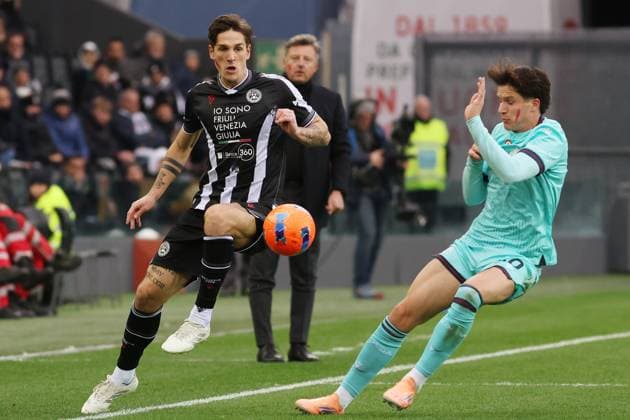 Udinese™s Nicolo Zaniolo during the Serie A soccer match between Udinese and Bologna at the Bluenergy Stadium in Udine, north east Italy - Saturday, November 22,2025 - soccer  Copyright: xAndreaxBressanutti LaPressex