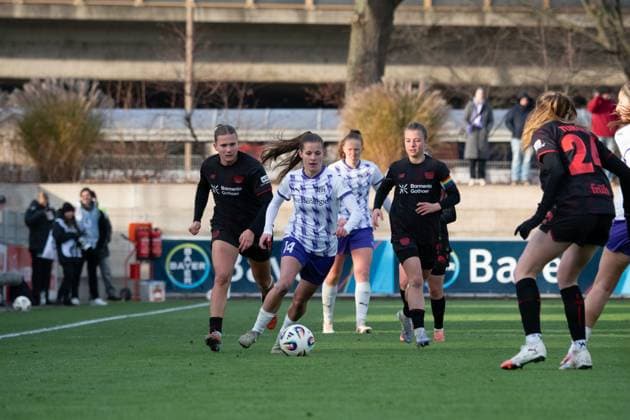 Shari van Belle (14 SGS Essen) during the Google Pixel Frauen-Bundesliga between Bayer 04 Leverkusen and SGS Essen at Ulrich-Haberland-Stadion in Leverkusen, Germany. Copyright: xQianruxZhang SPPx Sportspressphoto_SPR64710