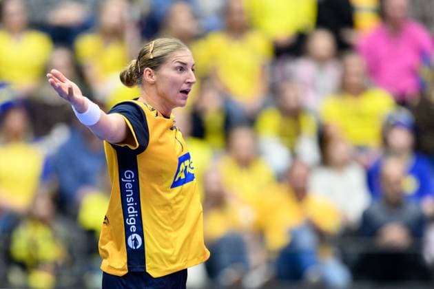 251122 Linn Blohm of Sweden during the International Friendly, Länderspiel, Nationalmannschaft handball match between Sweden and Denmark on November 22, 2025 in Halmstad. Photo: Carl Sandin BILDBYRAN kod CS CS0808 handball handboll handball landslaget sverige sweden danmark national team, Nationalteam denmark dam bbeng Copyright: CARLxSANDIN BB251122CS025