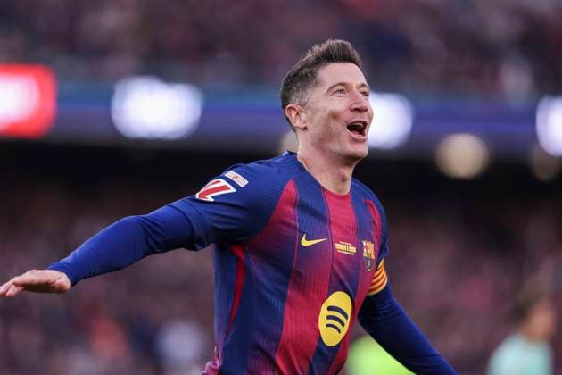 November 22, 2025, Barcelona, Barcelona, SPAIN: Robert Lewandowski of FC Barcelona, Barca celebrates a goal during the Spanish league, La Liga EA Sports, football match played between FC Barcelona and Athletic Club at Spotify Camp Nou stadium on November 22, 2025 in Barcelona, Spain. Barcelona SPAIN - ZUMAa181 20251122_zaa_a181_098 Copyright: xJavierxBorregox
