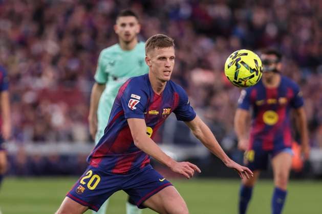 November 22, 2025, Barcelona, Barcelona, SPAIN: Dani Olmo of FC Barcelona, Barca in action during the Spanish league, La Liga EA Sports, football match played between FC Barcelona and Athletic Club at Spotify Camp Nou stadium on November 22, 2025 in Barcelona, Spain. Barcelona SPAIN - ZUMAa181 20251122_zaa_a181_145 Copyright: xJavierxBorregox