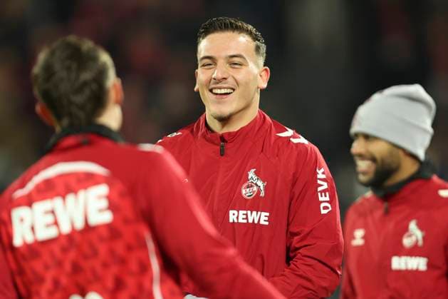 Said El Mala (1. FC Koeln) lacht waehrend des spiels der Bundesliga zwischen 1. FC Köln und Eintracht Frankfurt, RheinEnergieSTADION am 22. November 2025 in Köln, Deutschland. (Foto von Oliver Kaelke DeFodi Images) +++ Said El Mala (1. FC Koeln) laughs during the Bundesliga match between 1. FC Köln and Eintracht Frankfurt at RheinEnergieSTADION on November 22, 2025 in Köln, Germany. (Photo by Oliver Kaelke DeFodi Images) DFL regulations prohibit any use of photographs as image sequences and or quasi-video. (Photo by Oliver Kaelke DeFodi Images)