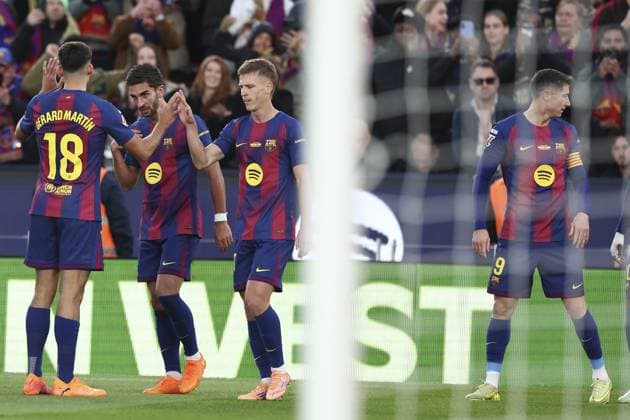 FC Barcelona, Barca v Athletic Bilbao - LaLiga BARCELONA, SPAIN - NOVEMBER 22: Barcelona s Spanish forward Ferran Torres celebrates his goal during the Spanish league football match between FC Barcelona and Athletic Club Bilbao at Camp Nou Stadium in Barcelona on November 22, 2025. Adria Puig Anadolu Barcelona Spain. Editorial use only. Please get in touch for any other usage.  Copyright: x2025xAnadoluxAdriaxPuigx