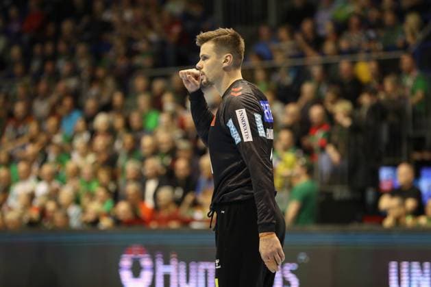 22.11.2025, xgox, Handball, Daikin HBL, SC Magdeburg - HSG Wetzlar v.l. Sergey Hernandez Ferrer (Magdeburg, 1) Jubelt ueber gehaltenen Ball, abgewehrt, gehalten, Torhueter Magdeburg