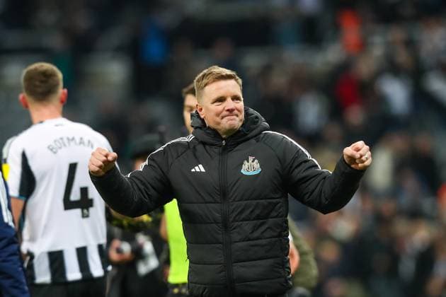 Newcastle United v Manchester City, Premier League Newcastle United Manager Eddie Howe celebrates winning during the Newcastle United v Manchester City Premier League match at St. James Park, Newcastle Upon Tyne, England on 22 November 2025 Credit: Lee Keuneke Every Second Media Editorial use only. All images are copyright Every Second Media Limited. No images may be reproduced without prior permission. All rights reserved. Premier League and Football League images are subject to licensing agreements with Football DataCo Limited. see https: www.football-dataco.com Copyright: xIMAGO EveryxSecondxMediax ESM-1674-0063 LeexKeunekex xEveryxSecondxMediax