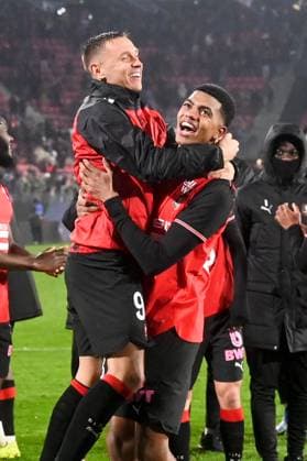 Stade Rennais FC v AS Monaco - Ligue 1 McDonald s 2025 2026 48 Abdelhamid AIT BOUDLAL (srfc) - 95 Przemyslaw FRANKOWSKI (srfc) during the Ligue 1 McDonald s match between Rennes and Monaco at Roazhon Park on November 22, 2025 in Rennes, France. Rennes France  Copyright: xFEPx 776417223