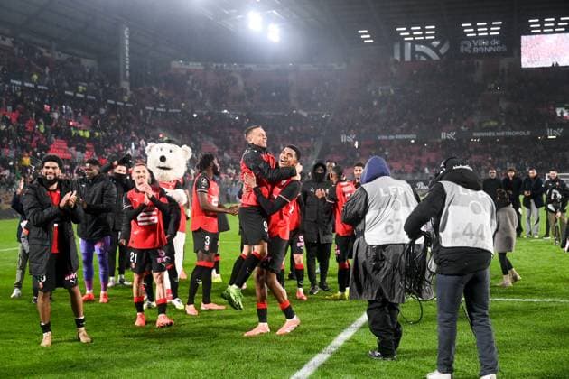 Stade Rennais FC v AS Monaco - Ligue 1 McDonald s 2025 2026 45 Mahdi CAMARA (srfc) - 21 Valentin RONGIER (srfc) - 48 Abdelhamid AIT BOUDLAL (srfc) - 95 Przemyslaw FRANKOWSKI (srfc) during the Ligue 1 McDonald s match between Rennes and Monaco at Roazhon Park on November 22, 2025 in Rennes, France. Rennes France  Copyright: xFEPx 776417223