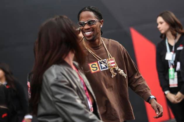 Formula1; Round22; Las Vegas Grand Prix; USA Travis Scott during Formula1 Heineken Las Vegas Grand Prix on november 22., 2025 in Las Vegas Strip Circuit, United States Of America Zsombor Toth Las Vegas Las Vegas Strip Circuit Nevada United States Of America