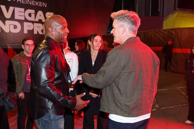 Schauspieler Terry Crews und Starkoch Gordon Ramsay, Grosser Preis von Las Vegas, Motorsport, Herren, Formel 1, Rennen, 22.11.2025 Las Vegas Nevada USA