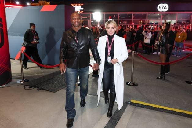 Schauspieler Terry Crews mit seiner Partnerin, Grosser Preis von Las Vegas, Motorsport, Herren, Formel 1, Rennen, 22.11.2025 Las Vegas Nevada USA