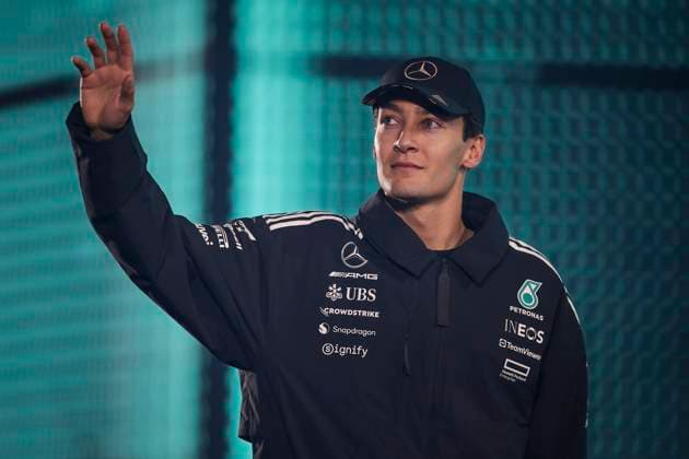 F1 - LAS VEGAS GRAND PRIX 2025 RUSSELL George (gbr), Mercedes AMG F1 Team W16, portrait during the 2025 Formula 1 Las Vegas Grand Prix, 22th round of the 2025 FIA Formula One World Championship, WM, Weltmeisterschaft from November 21 to 23, 2025 on the Las Vegas Strip Circuit, in Paradise, Nevada, United States of America - ParadiseUnited States  Copyright: xEricxAlonsox