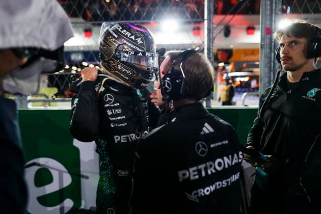 F1 - LAS VEGAS GRAND PRIX 2025 RUSSELL George (gbr), Mercedes AMG F1 Team W16, portrait during the 2025 Formula 1 Las Vegas Grand Prix, 22th round of the 2025 FIA Formula One World Championship, WM, Weltmeisterschaft from November 21 to 23, 2025 on the Las Vegas Strip Circuit, in Paradise, Nevada, United States of America - ParadiseUnited States  Copyright: xJoaoxFilipex