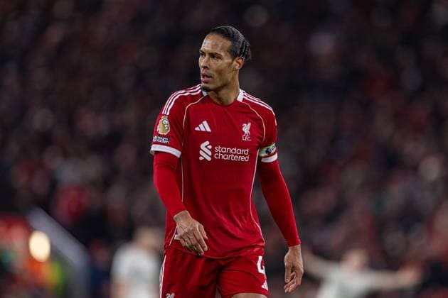 (251123) -- LONDON, Nov. 23, 2025 -- Liverpool s captain Virgil van Dijk reacts during the English Premier League match between Liverpool FC and Nottingham Forest FC in Liverpool, Britain, on Nov. 22, 2025. FOR EDITORIAL USE ONLY. NOT FOR SALE FOR MARKETING OR ADVERTISING CAMPAIGNS. NO USE WITH UNAUTHORIZED AUDIO, VIDEO, DATA, FIXTURE LISTS, CLUB LEAGUE LOGOS OR LIVE SERVICES. ONLINE IN-MATCH USE LIMITED TO 45 IMAGES, NO VIDEO EMULATION. NO USE IN BETTING, GAMES OR SINGLE CLUB LEAGUE PLAYER PUBLICATIONS. (SP)BRITAIN-LONDON-FOOTBALL-ENGLISH PREMIER LEAGUE-LIVERPOOL VS NOTTINGHAM FOREST LixYing 
