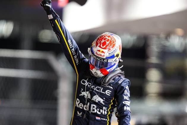November 22, 2025: Oracle Red Bull Racing, Honda RBPT driver Max Verstappen (1) celebrates after winning the Formula One Heineken Las Vegas Grand Prix 2025 on the Las Vegas Street Circuit in Las Vegas, NV. CSM. Las Vegas United States of America - ZUMAc04_ 20251122_zma_c04_507 Copyright: xChristopherxTrimx