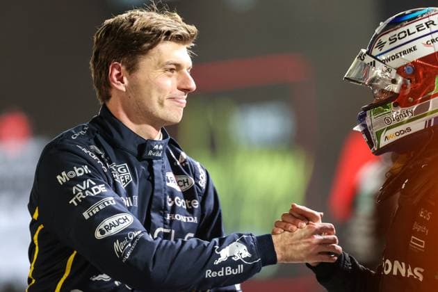November 22, 2025: Oracle Red Bull Racing, Honda RBPT driver Max Verstappen (1) celebrates after winning the Formula One Heineken Las Vegas Grand Prix 2025 on the Las Vegas Street Circuit in Las Vegas, NV. CSM. Las Vegas United States of America - ZUMAc04_ 20251122_zma_c04_509 Copyright: xChristopherxTrimx