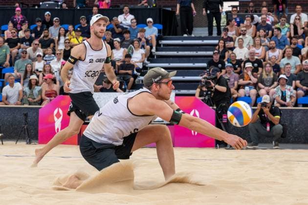 RECORD DATE NOT STATED ADELAIDE, AUSTRALIA - NOVEMBER 23: Nils Ehlers (Player 1 - GER), Clemens Wickler (Player 2 - GER) during the Beach volleyball, Beachvolleyball World Championships at Adelaide on November 23, 2025 in Adelaide, Australia. Australia Copyright: xBEAUTIFULxSPORTS PeterxWeberx