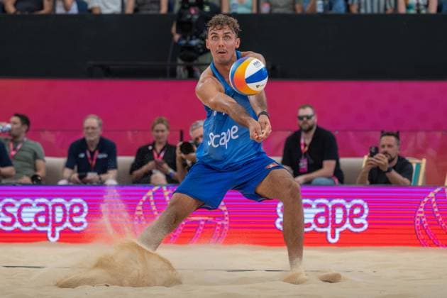RECORD DATE NOT STATED ADELAIDE, AUSTRALIA - NOVEMBER 23: Téo Rotar (Player 1 - FRA) during the Beach volleyball, Beachvolleyball World Championships at Adelaide on November 23, 2025 in Adelaide, Australia. Australia Copyright: xBEAUTIFULxSPORTS PeterxWeberx