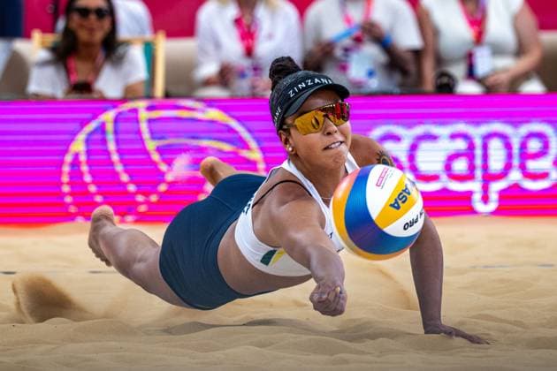 RECORD DATE NOT STATED ADELAIDE, AUSTRALIA - NOVEMBER 23: Victoria Lopes Pereira Tosta (Player 2 - BRA) during the Beach volleyball, Beachvolleyball World Championships at Adelaide on November 23, 2025 in Adelaide, Australia. Australia Copyright: xBEAUTIFULxSPORTS PeterxWeberx