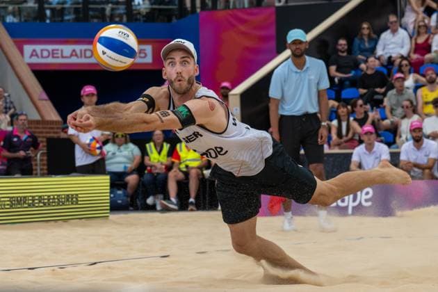 RECORD DATE NOT STATED ADELAIDE, AUSTRALIA - NOVEMBER 23: Clemens Wickler (Player 2 - GER) during the Beach volleyball, Beachvolleyball World Championships at Adelaide on November 23, 2025 in Adelaide, Australia. Australia Copyright: xBEAUTIFULxSPORTS PeterxWeberx