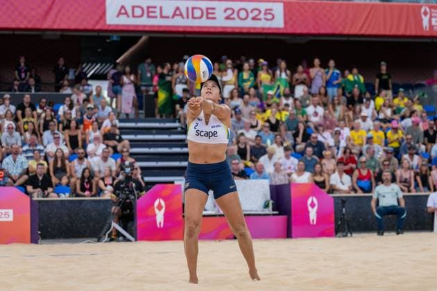 RECORD DATE NOT STATED ADELAIDE, AUSTRALIA - NOVEMBER 23: Victoria Lopes Pereira Tosta (Player 2 - BRA) during the Beach volleyball, Beachvolleyball World Championships at Adelaide on November 23, 2025 in Adelaide, Australia. Australia Copyright: xBEAUTIFULxSPORTS PeterxWeberx
