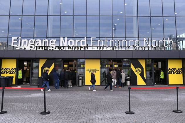 Mitgliederversammlung Borussia Dortmund am 23.11.2025 in der Westfalenhalle in Dortmund Eingangsbereich der Westfalenhalle