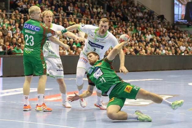 22.11.2025, xgox, Handball - Daikin HBL SC Magdeburg - HSG Wetzlar emspor, v.l. Albin Lagergren (Magdeburg, 21) wirft Tor, Torschuetze, erzielt Tor, Treffer, scores the goal Magdeburg